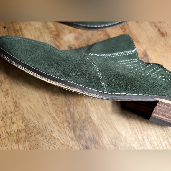 Sundance Catalog Fiel Beatrice Slides Mule Clog Bootie Olive Green Size 10 - Picture 4 of 15